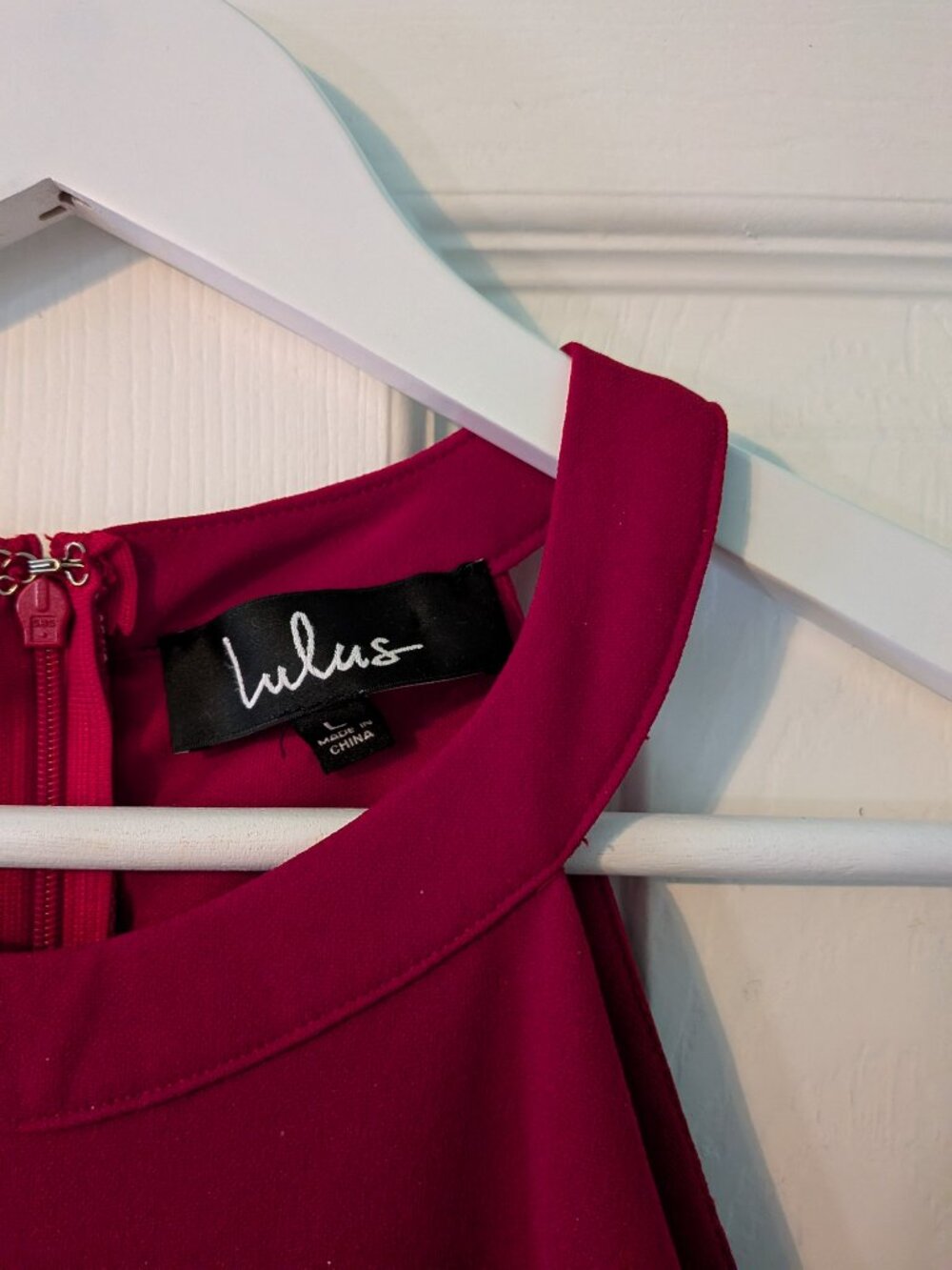 Lulus Dress Red Halter Neck Open Back Scalloped Hem Skirt - Picture 3 of 7
